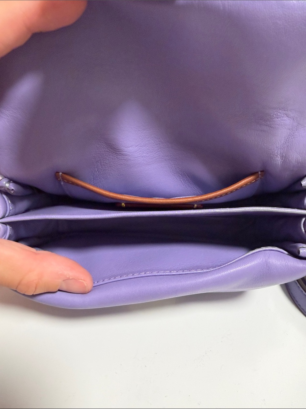 Coach Small Lavender Pillow Tabby with crossbody strap. - Picture 5 of 7